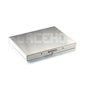 Silver Square Stainless Steel Press Design Cigarette Case For Men