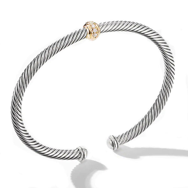 Twisted Rope Wire Enamel Stainless Steel Open Bracelet
