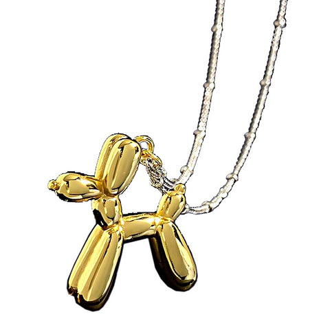 Playful Cute 3D Cartoon Balloon Dog Girl Necklace