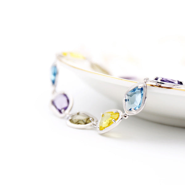 Natural Colored Gemstone Wind Elegant Crystal Bracelet