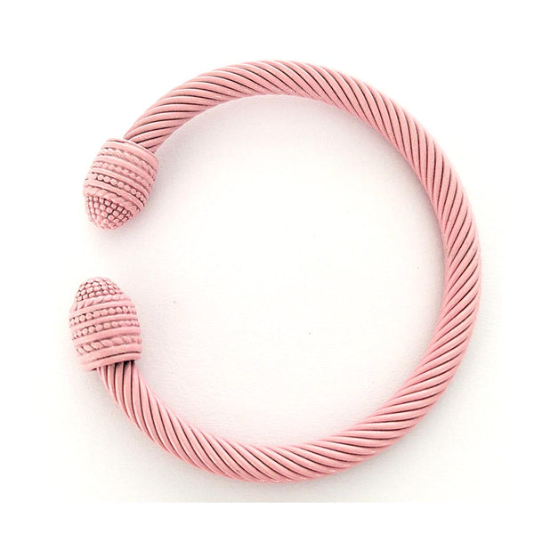 Twisted Rope Wire Color Enamel Stainless Steel Open Bangle