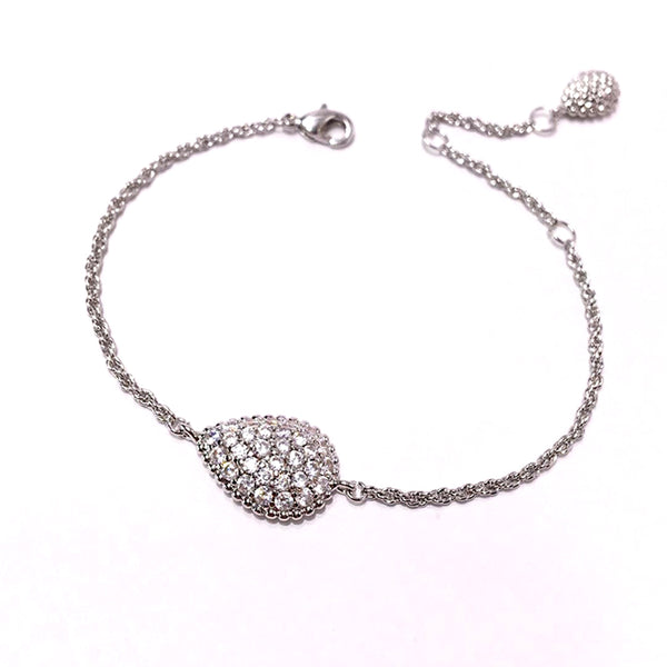Personalized Waterdrop Pendant Luxury Full Diamond Beaded Bracelet