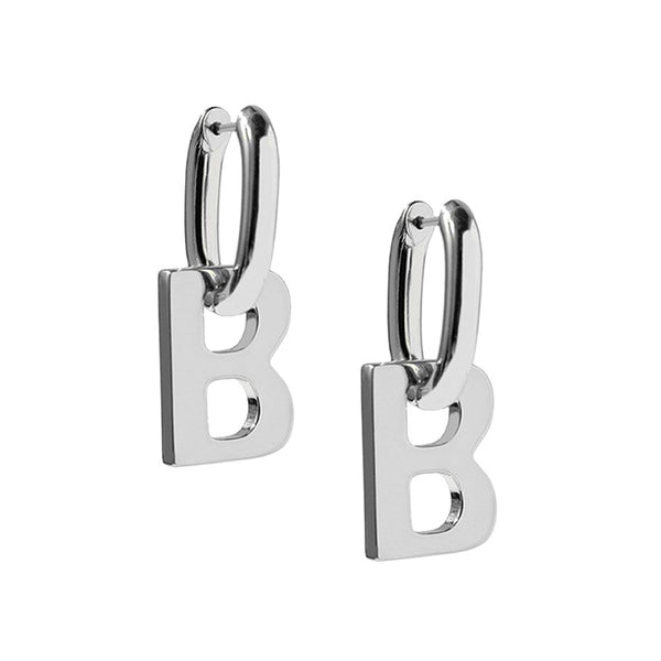 Metal Texture Heavy Industry Letter B Detachable Dual Purpose Steel  Studs Earrings