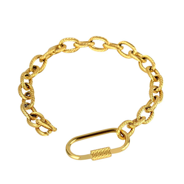 Turnbuckle Twist Chain Hip Hop Personalized Steel Bracelet
