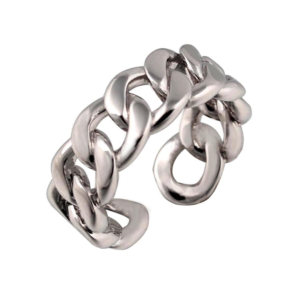 Vintage Chain Twist Open Knuckle Stainless Steel Ring