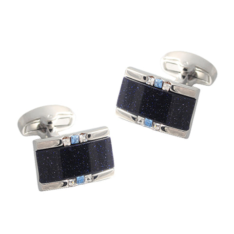 black shell with drill Silver Plated Shirts Cufflinks