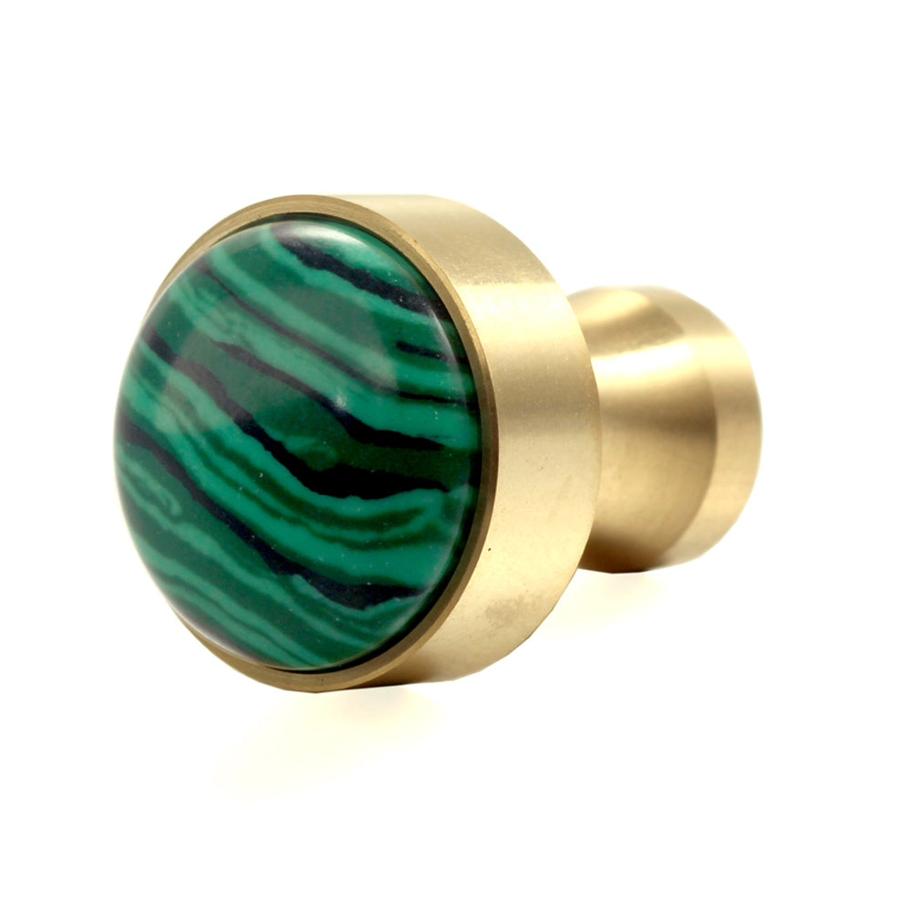 Green Malachite Natural Gem Stone Nordic Simplicity Decorative Coat Hook Wall Hanging Stainless Steel 316L 18K Gold Plating Door Drawer Handle Wall Hook