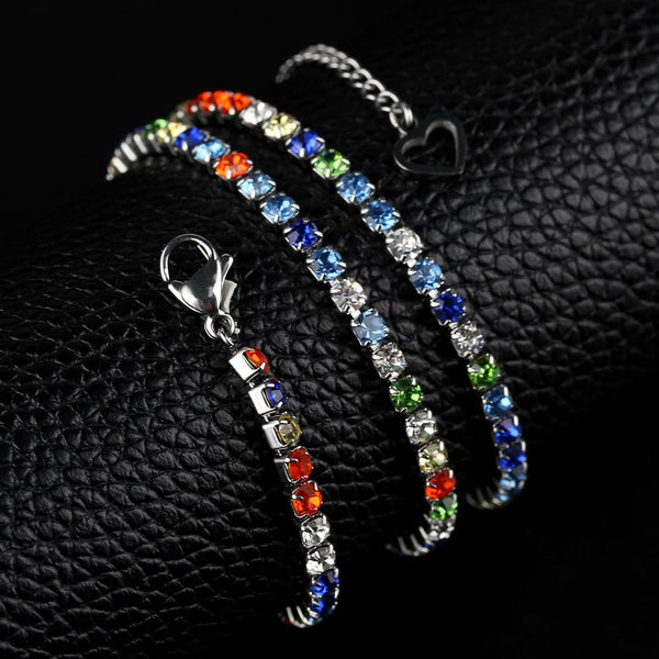 Brand New Gypsophila Colored Crystal Stainless Steel Lady necklace