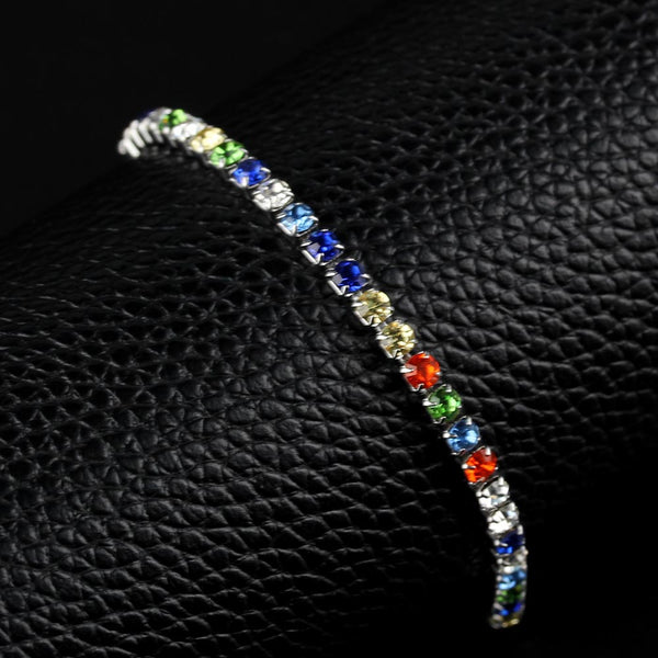 Brand New Gypsophila Colored Crystal Stainless Steel Lady Bracelet