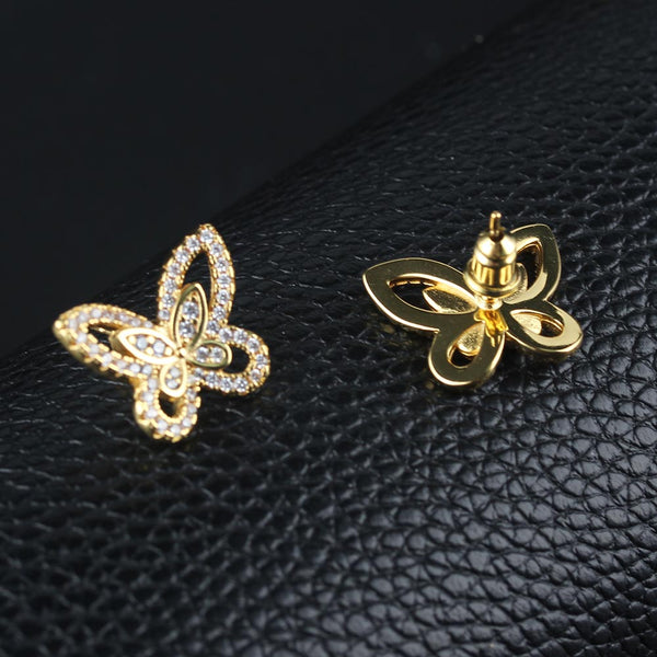 Exquisite Butterfly and Diamond Three dimensional Smart Earrings