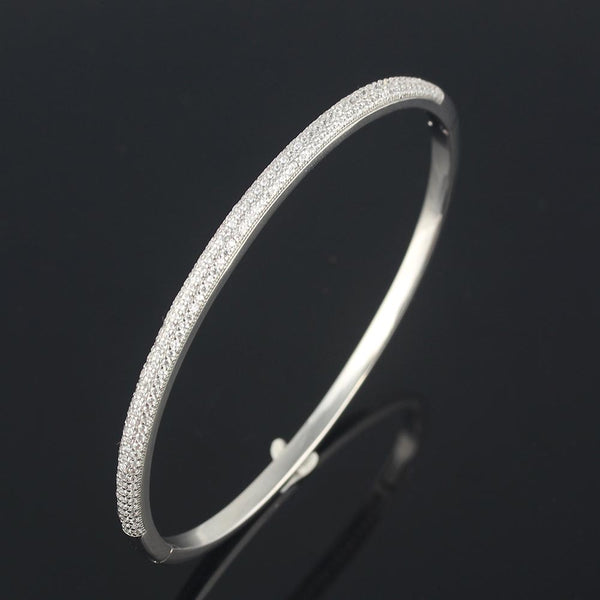 Exquisite Flash Diamond Curved Half Circle Full Diamond Bracelet Bangle