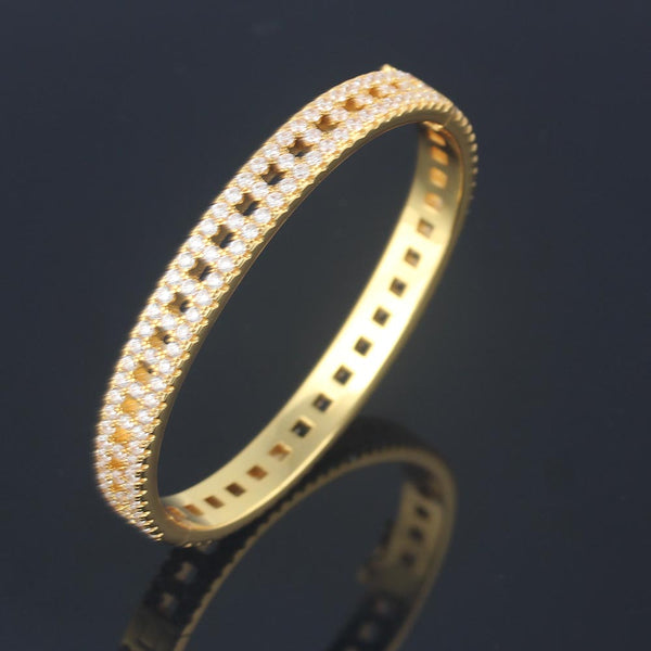 Full Diamond Zircon Hollow T-row Diamond Couple Bracelet Bangle