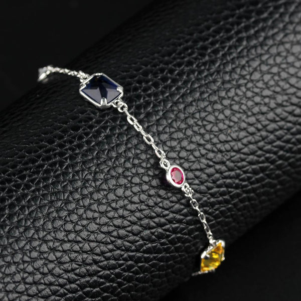 Candy Color Faceted Irregular Square Crystal Stone Bracelet
