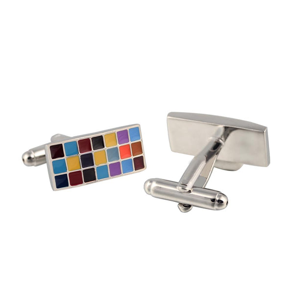 Color Foundation Box Silver Plated Cufflinks