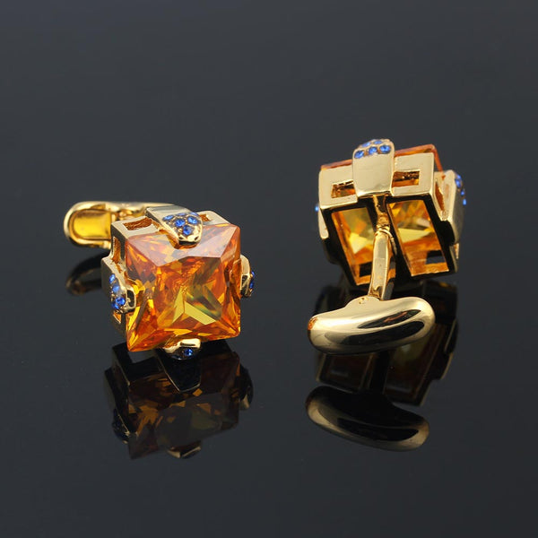 Square Zircon Royal Vintage Silver Plated Cufflinks