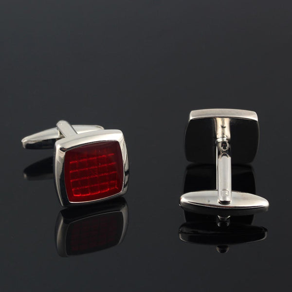 square red Silver Plated Cufflinks