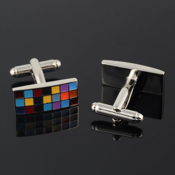 Color Foundation Box Silver Plated Cufflinks
