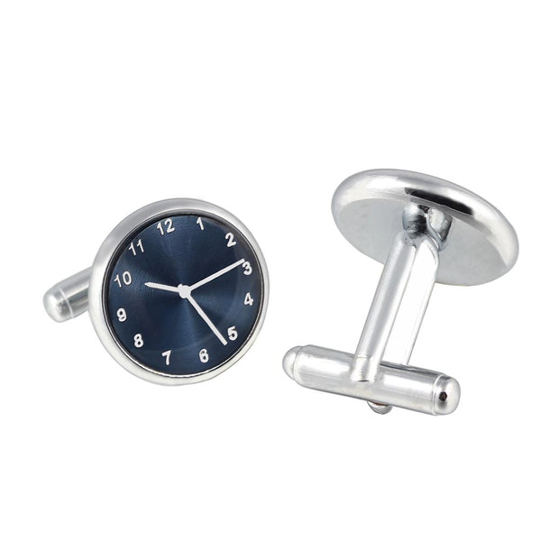 clock watch Silver Plated Cufflinks