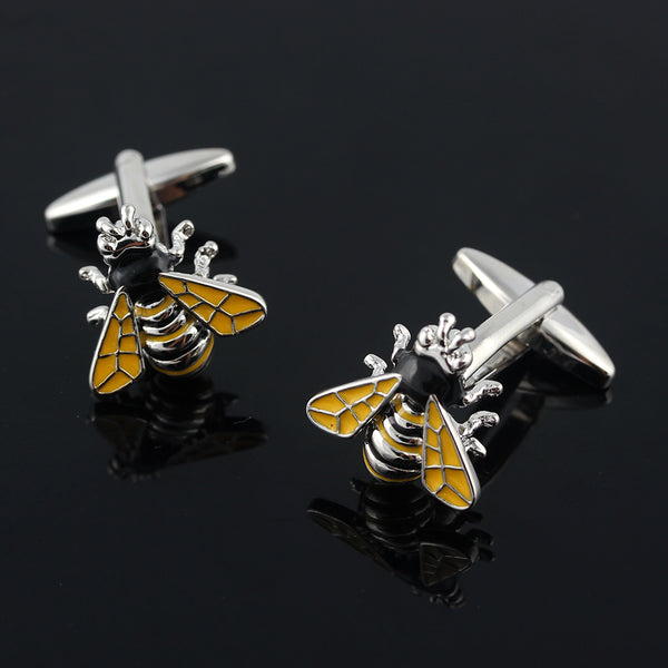 Personalized Paint Bee Silver Plated Cufflinks