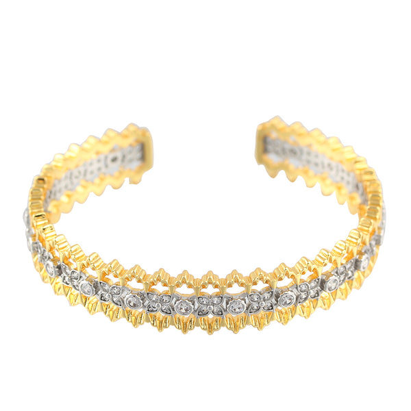 Vintage Palace Luxury Gold Edge Openwork Diamond Lace Lace Open Bracelet Adjustable Gold Plated Bracelet