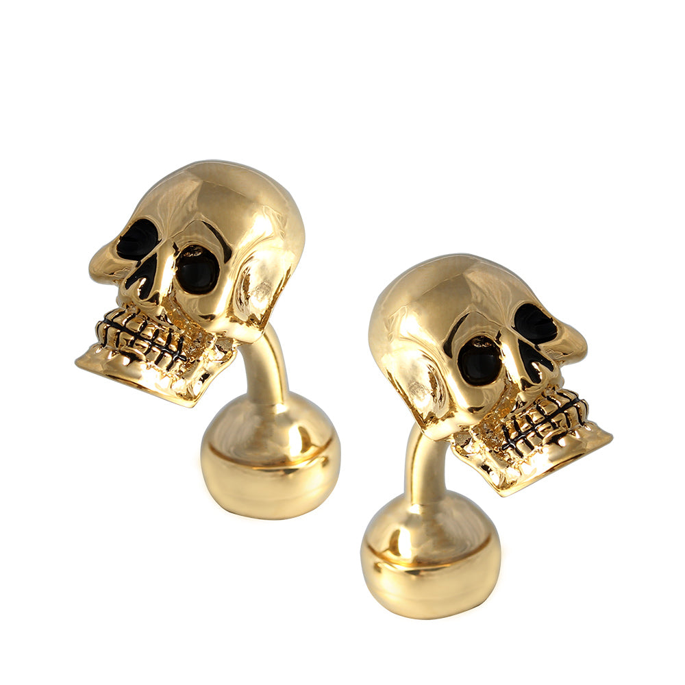 Skull punk casting silver plated cufflinks
