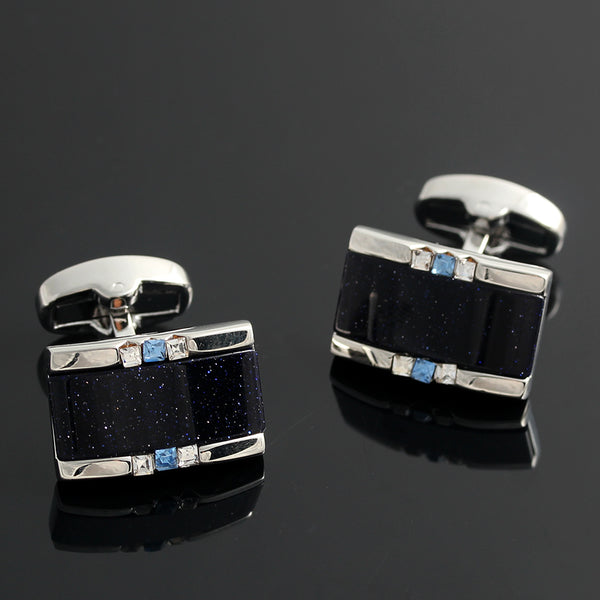 black shell with drill Silver Plated Shirts Cufflinks