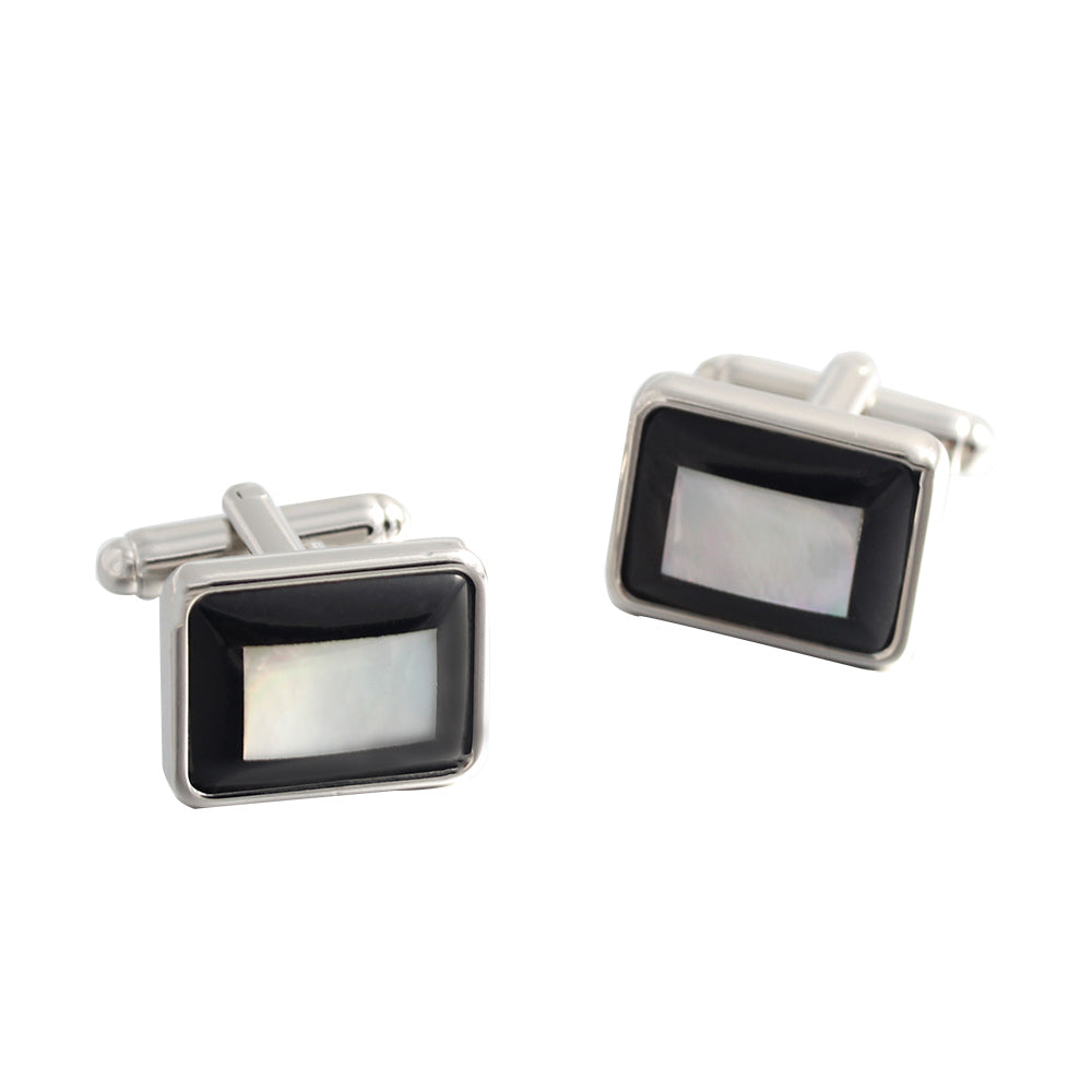 Square Shell Puzzle Silver Plated Shirts Cufflinks