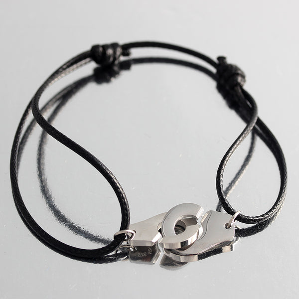 Handcuffs Braided Retractable Strap Steel Rope Bracelet