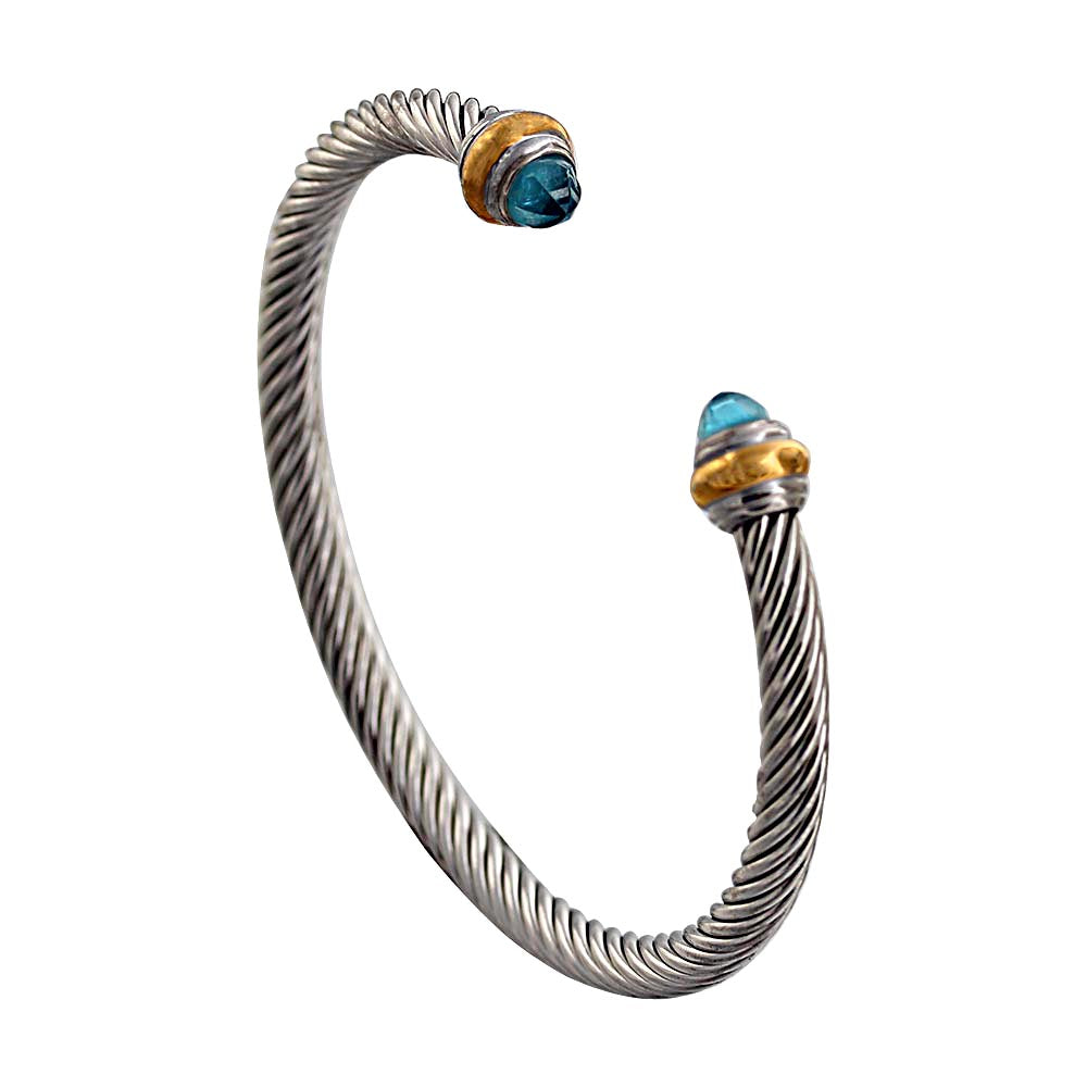 Twisted Rope Wire Enamel Stainless Steel Open Bracelet