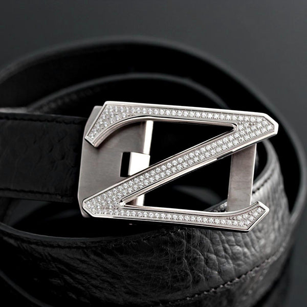 Custom Leather Belt Letter Z Stainless Steel Active Belt Head Men Belt Buckle