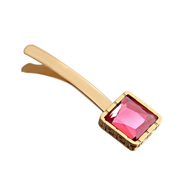 Square Red Jeweled Side Clip Bangs Clip Hair Clip Hairpin