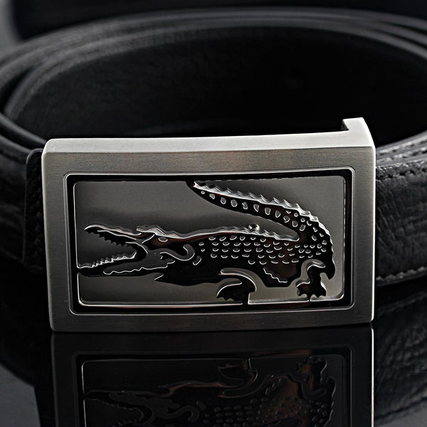 Custom Crocodile stainless steel Buckle Men Leather Belt