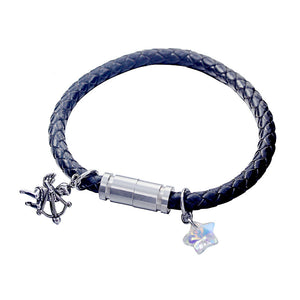 New Cupid Flashing Star Crystal Pendant  Magnetic Clasp Lucky Leather Braided Rope Bracelet Bangle