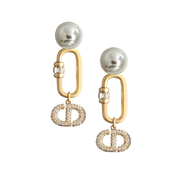 Password CD pearl long Women Earrings