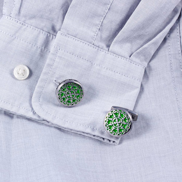 Retro Palace Court Flower Vine Carving Stainless Steel 316L Cufflinks For Gentry Tuxedo Business Formal Shirts