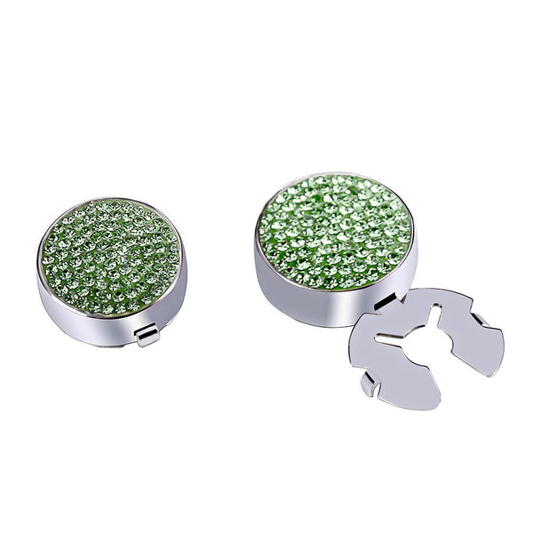Forcehold starry sky full with Green zircon silver BUTTON COVER for Tuxedo Business Formal Shirts 17.5MM one pair