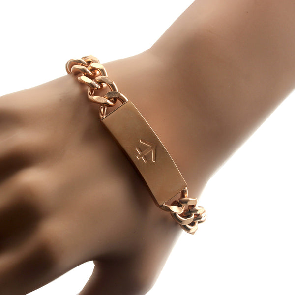 nautical anchor rose gold stainless steel fashion chain bracelet