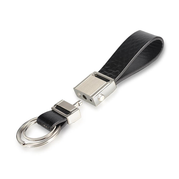 Black Snake Genuine Leather keychain Push Button Removable KeyRing Clip Car Key Chain for Man and Woman