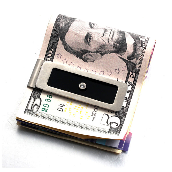FORCEHOLD Stainless Steel Money cash Clip Slim Wallet Credit Card Holder Minimalist Wallet - Silver