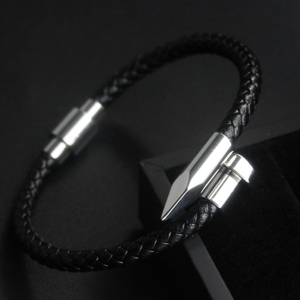 Bending Nail Stitching Magnetic Buckle Stainless Steel Rope Bracelet Bangle