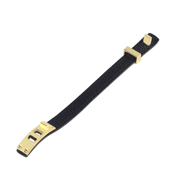 Adjustable Punk Lychee Pattern Belt Buckle Alloy PU Leather Bracelet Bangle