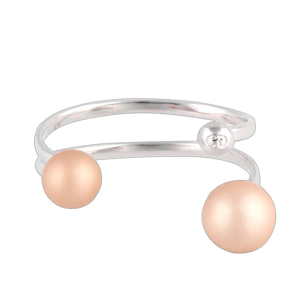 Pink Freshwater Pearl Creative Exaggerated Double Line Open Bracelet