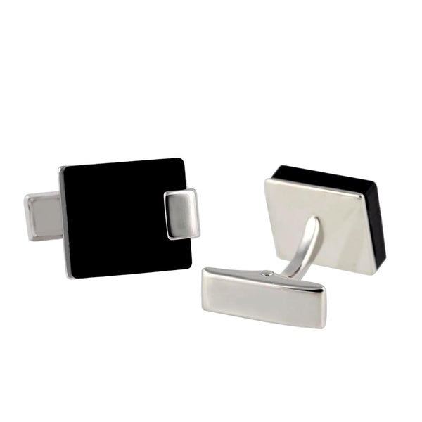 Square Business Black Onyx Copper Cufflinks for Tuxedo Business Formal Shirts one pairs