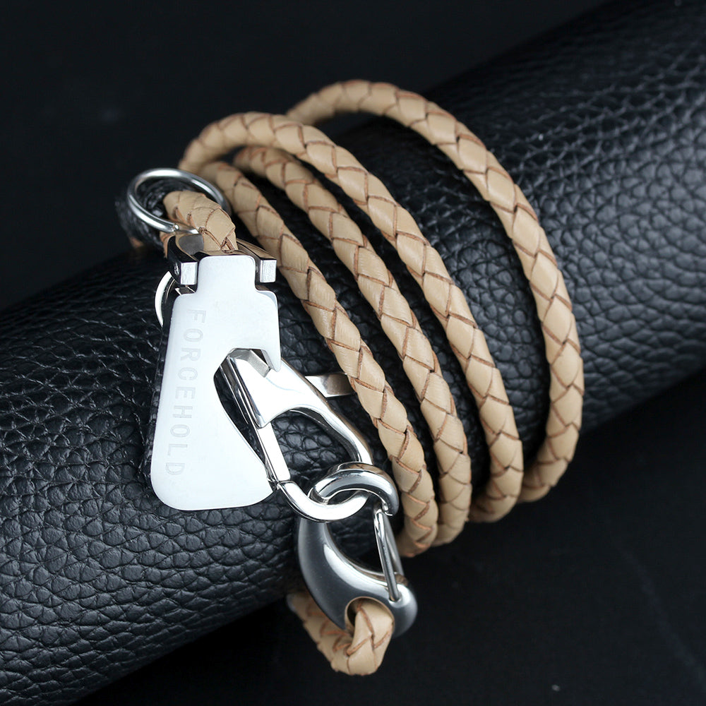 ともな様✳️vintage調cord bracelet leather & key ✳️vintage調cord bracelet leather & key