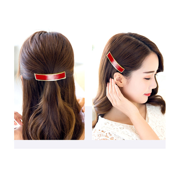 Red Black carbon fiber Spring clip stainless steel women hairpin headwear hair clip Hair Accessorie