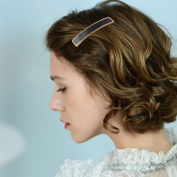 Black carbon fiber Spring clip stainless steel women hairpin headwear hair clip Hair Accessorie
