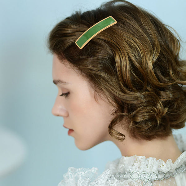 Green carbon fiber Spring clip stainless steel women hairpin headwear hair clip Hair Accessorie