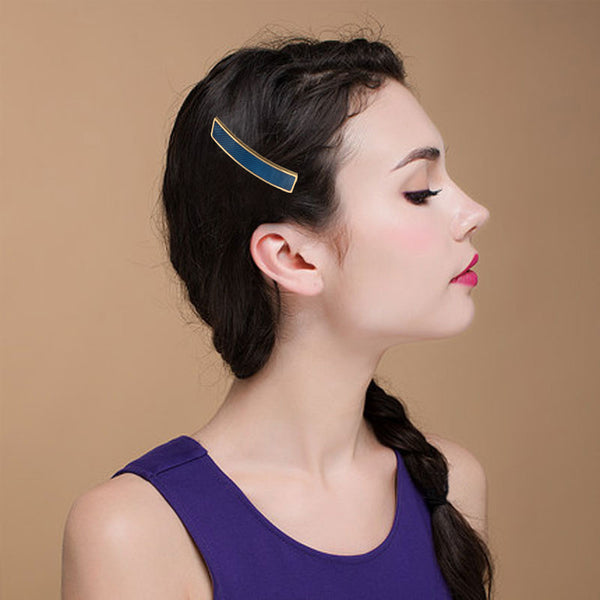 Blue carbon fiber Spring clip stainless steel women hairpin headwear hair clip Hair Accessorie