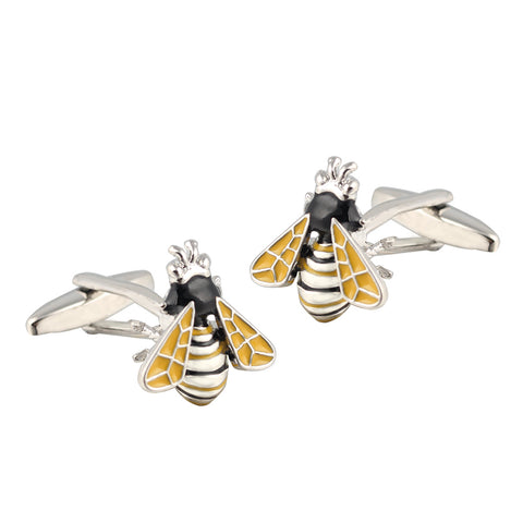 Personalized Paint Bee Silver Plated Cufflinks