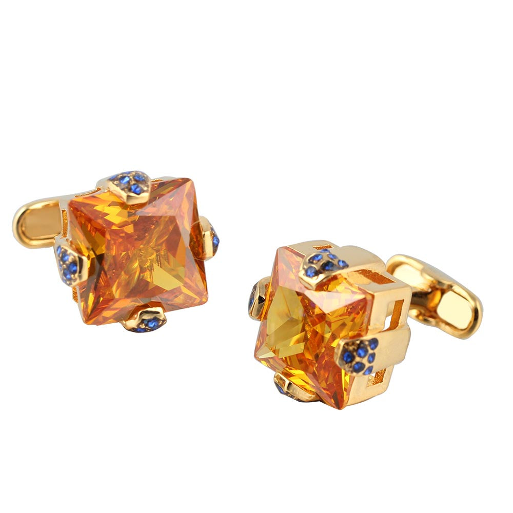 Square Zircon Royal Vintage Silver Plated Cufflinks